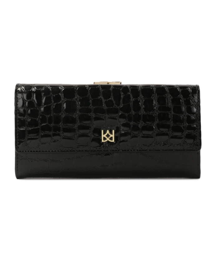 Большой женский кошелек из лакированной кожи с тисненным узором. Kazar, черный
Большой женский кошелек из лакированной кожи с тисненным узором. Kazar, черный