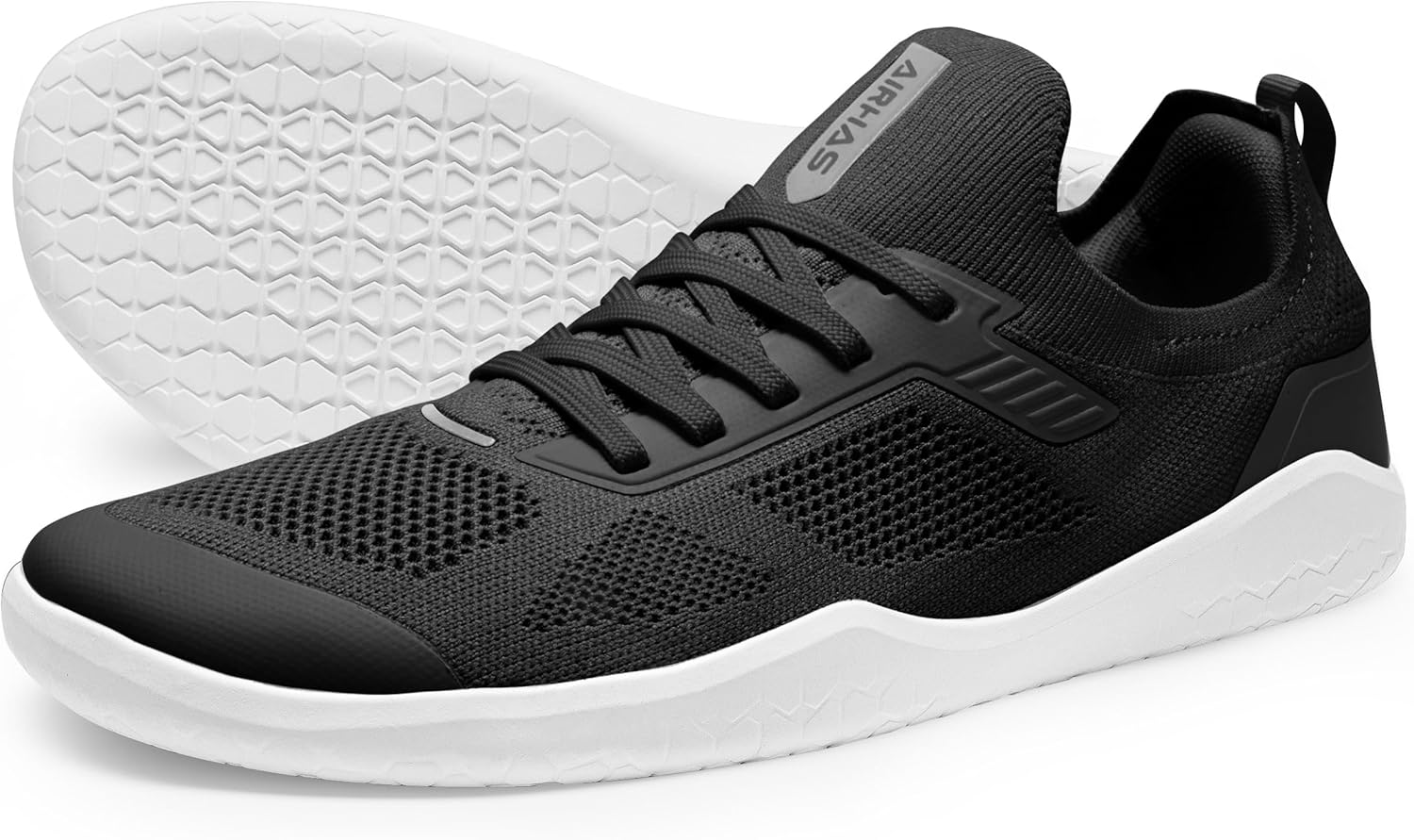 Мужские кроссовки с нулевым перепадом, широкой носочной частью, минималистичные для тренировок в зале, становая тяга, кросс-тренинг Airhas, белый/черный
Мужские кроссовки с нулевым перепадом, широкой носочной частью, минималистичные для тренировок в зале, становая тяга, кросс-тренинг Airhas, белый/черный