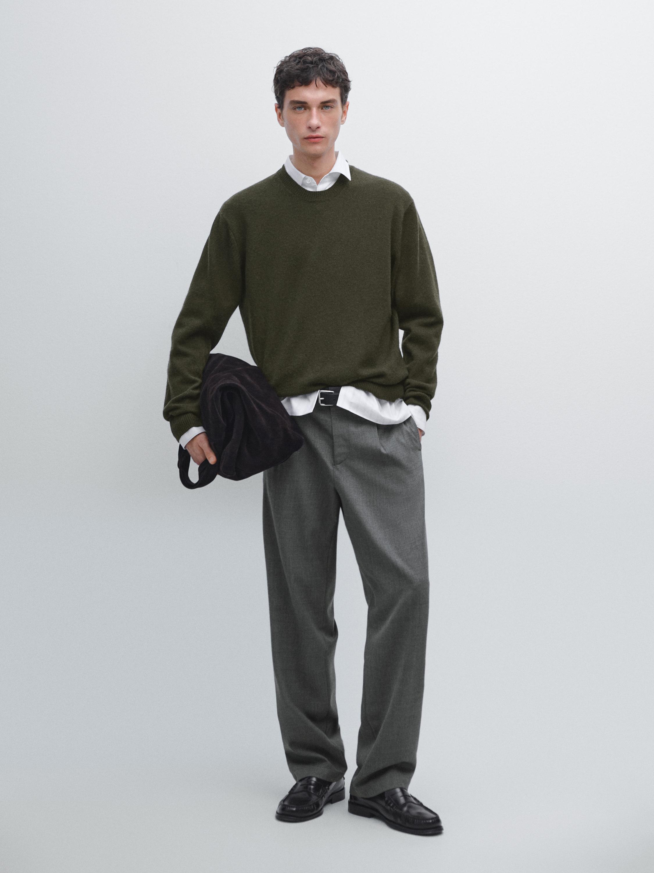 Свитер с круглым вырезом из смесовой шерсти Massimo Dutti, темно-зеленый
Свитер с круглым вырезом из смесовой шерсти Massimo Dutti, темно-зеленый