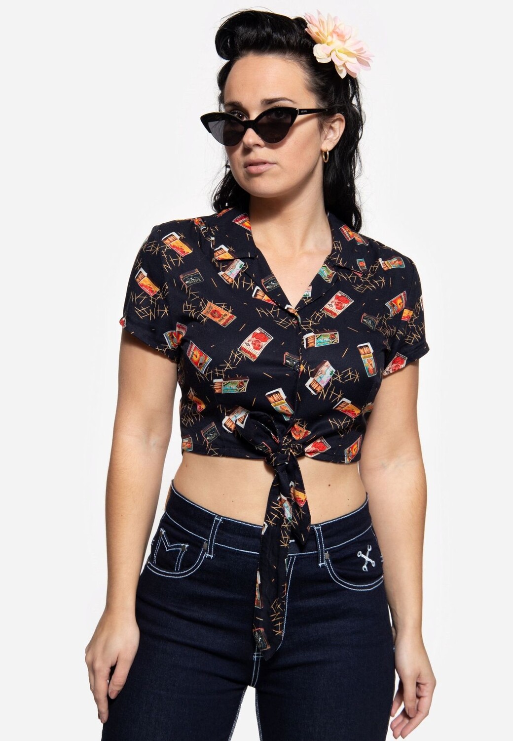 Блузка-рубашка с короткими рукавами Queen Kerosin, темно-синий
Блузка-рубашка с короткими рукавами Queen Kerosin, темно-синий