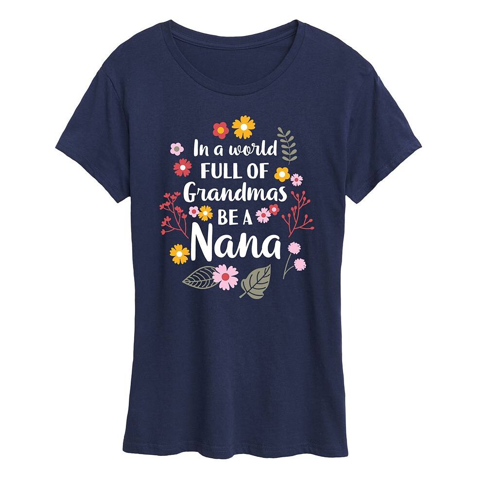 Женская футболка In A World Of Grandmas Be A Nana с рисунком Licensed Character, темно-синий
Женская футболка In A World Of Grandmas Be A Nana с рисунком Licensed Character, темно-синий