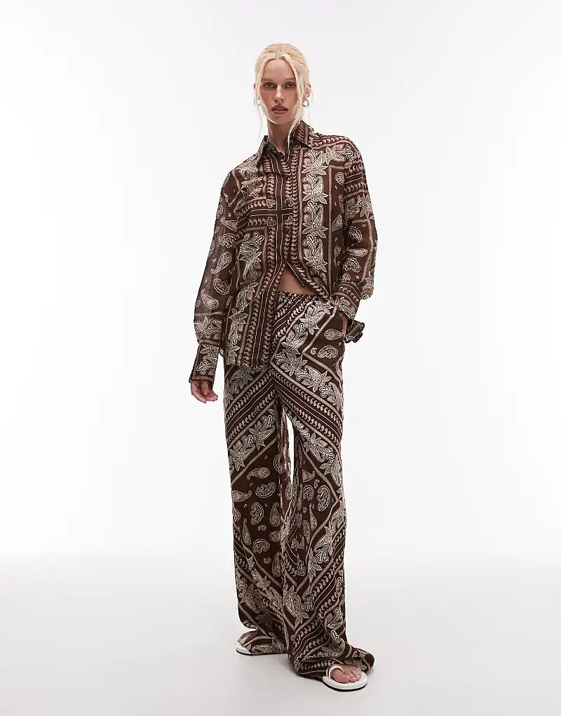 Брюки-бандана Mango с эластичной талией, коричневого цвета
Брюки-бандана Mango с эластичной талией, коричневого цвета