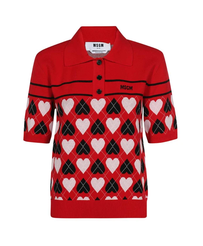 Вязаная рубашка-поло с принтом Msgm, красный
Вязаная рубашка-поло с принтом Msgm, красный