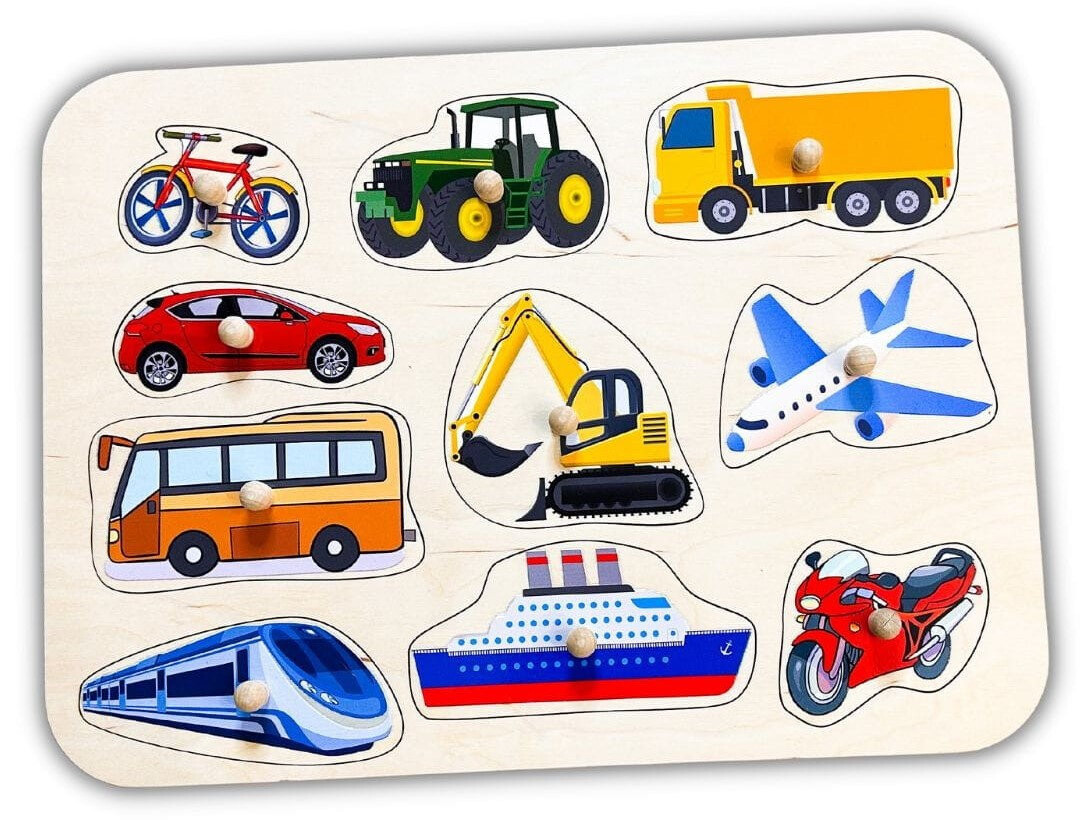 Транспортные средства, деревянные пазлы с ручками и подписями, первые пазлы Inna marka
Транспортные средства, деревянные пазлы с ручками и подписями, первые пазлы Inna marka