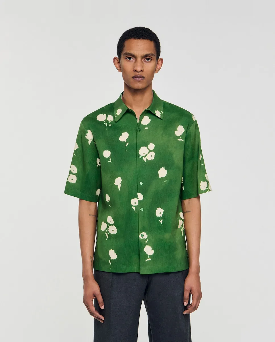 Мужская рубашка с цветочным принтом Sandro, зеленый
Мужская рубашка с цветочным принтом Sandro, зеленый