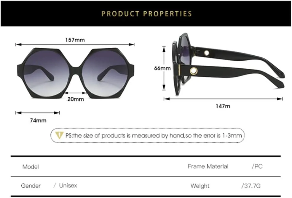 Солнцезащитные очки в крупной шестиугольной оправе для женщин, солнцезащитные очки с заклепками для мужчин и женщин, солнцезащитные очки UV400 LANGSER, C5
Солнцезащитные очки в крупной шестиугольной оправе для женщин, солнцезащитные очки с заклепками для мужчин и женщин, солнцезащитные очки UV400 LANGSER, C5