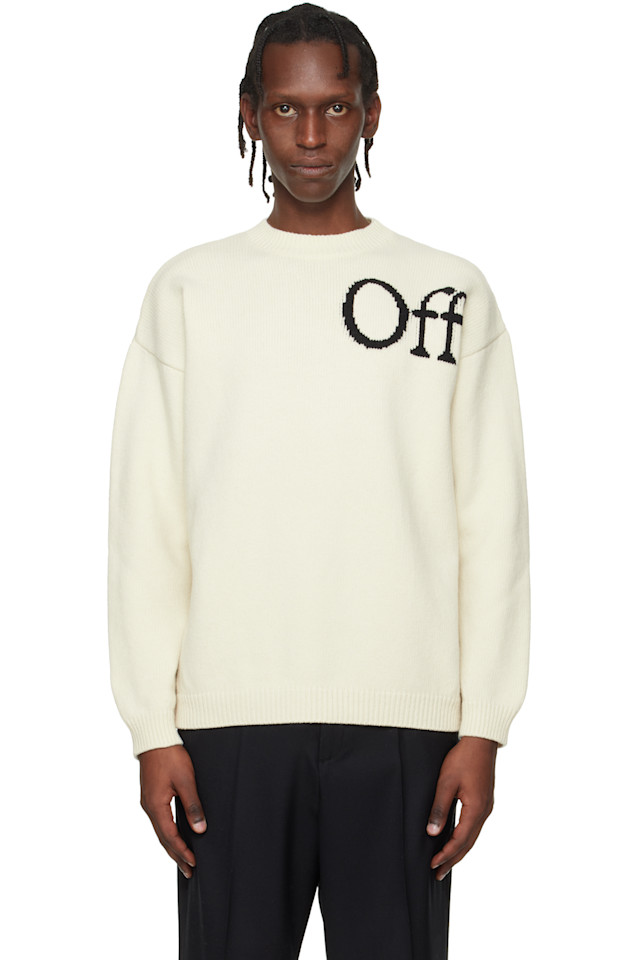 Off-White Вязаный свитер Off-White с круглым вырезом в книжном стиле
Off-White Вязаный свитер Off-White с круглым вырезом в книжном стиле