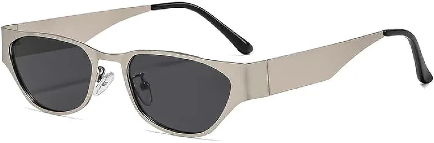 Винтажные модные металлические солнцезащитные очки в маленькой оправе «кошачий глаз» для женщин и мужчин, в стиле панк, роскошные очки с защитой от УФ-излучения TKKTLLT, Silver-black
Винтажные модные металлические солнцезащитные очки в маленькой оправе «кошачий глаз» для женщин и мужчин, в стиле панк, роскошные очки с защитой от УФ-излучения TKKTLLT, Silver-black