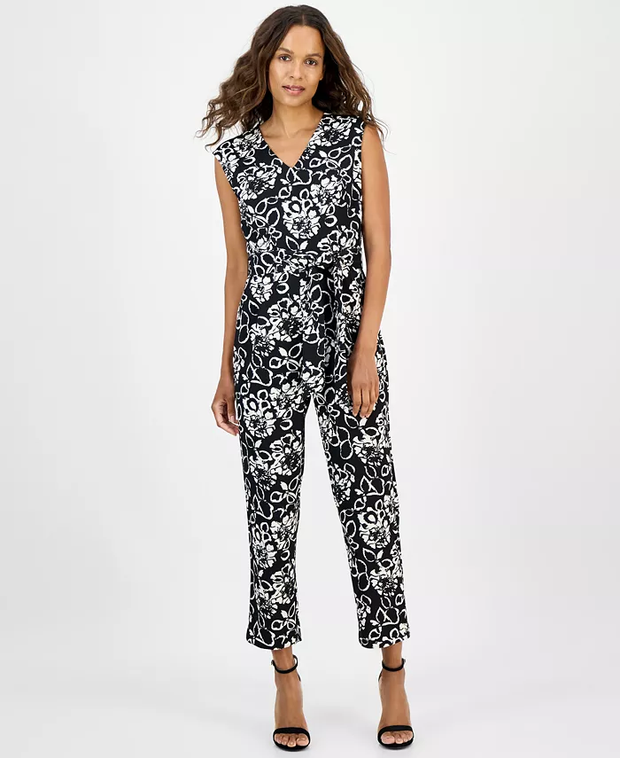 Прыгающий комбинезон с V-образным вырезом и принтом, миниатюрный размер AK Anne Klein, черный
Прыгающий комбинезон с V-образным вырезом и принтом, миниатюрный размер AK Anne Klein, черный