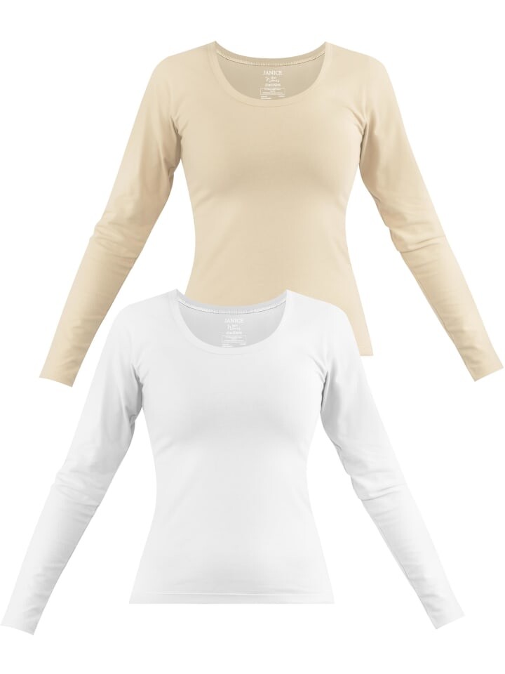 Лонгслив Janice 2 x Damen Langarmshirt Nimes, цвет Beige/Weiß
Лонгслив Janice 2 x Damen Langarmshirt Nimes, цвет Beige/Weiß