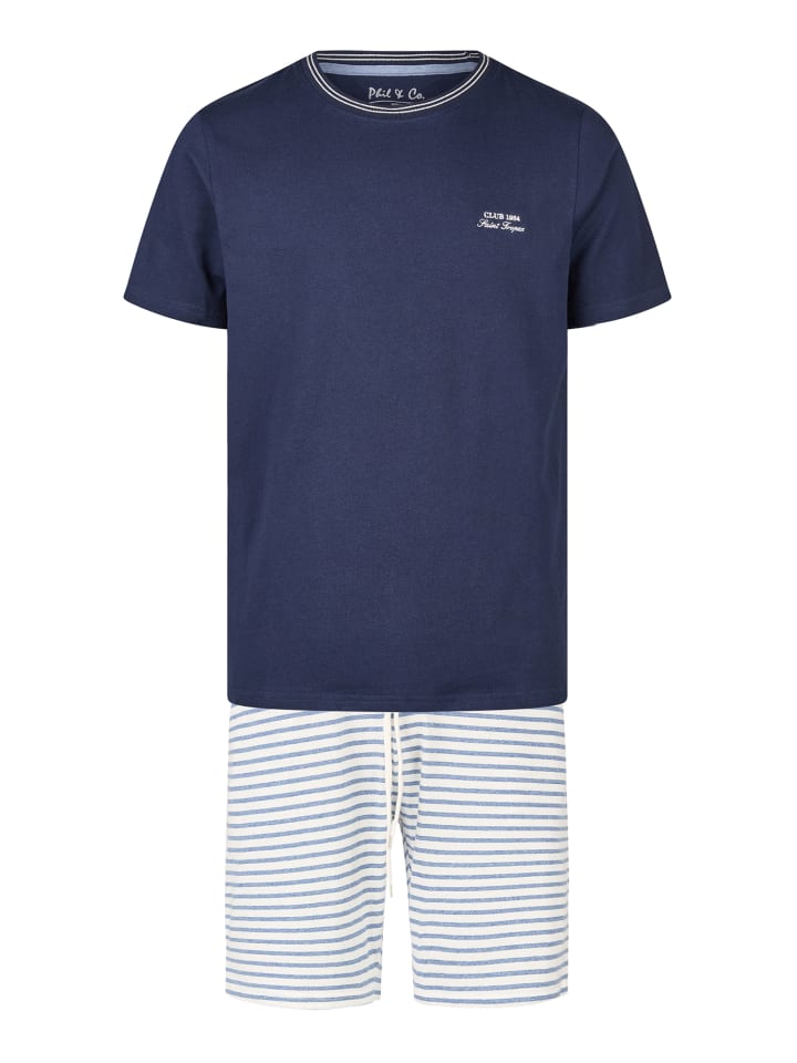 Phil & Co. Berlin Коротенькая пижама темно-синего и белого цвета
Phil & Co. Berlin Коротенькая пижама темно-синего и белого цвета