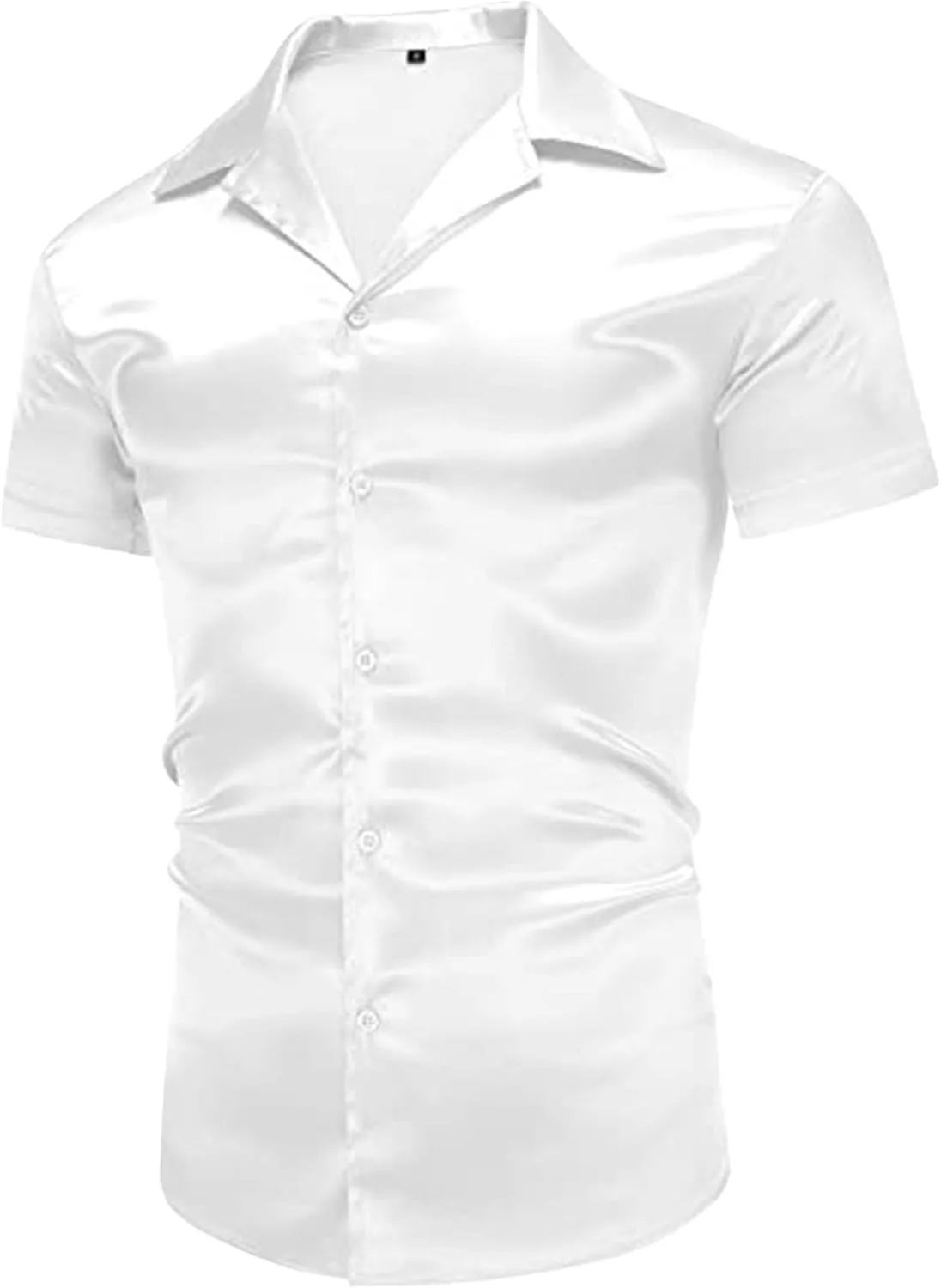 Мужская атласная блестящая рубашка с коротким рукавом VgueElegc
Мужская атласная блестящая рубашка с коротким рукавом VgueElegc