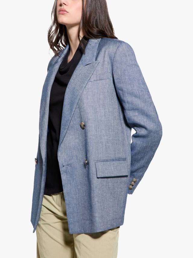 Куртка из искусственного денима свободного покроя из льняной смеси SISLEY, синий
Куртка из искусственного денима свободного покроя из льняной смеси SISLEY, синий