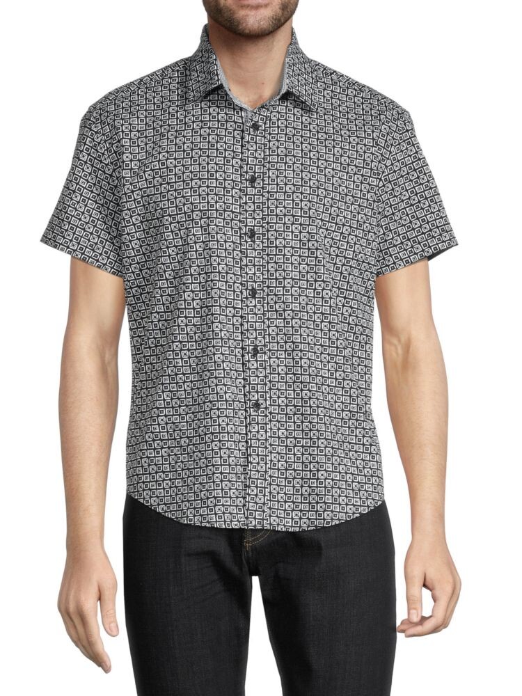 Рубашка с коротким рукавом и геометрическим рисунком Duchamp London, черный
Рубашка с коротким рукавом и геометрическим рисунком Duchamp London, черный