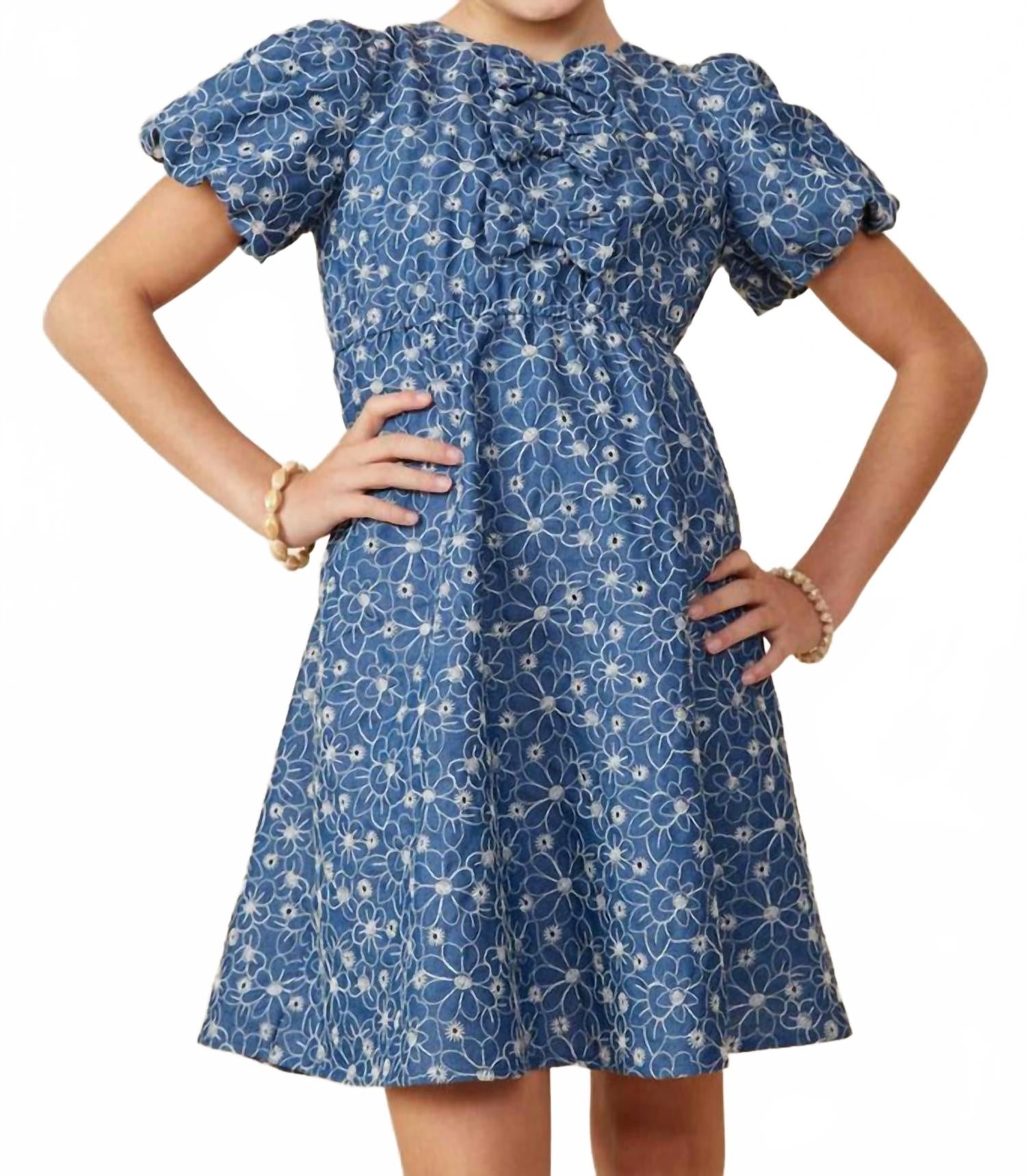 Детское платье в джинсовом стиле с тройным бантом и цветочным принтом Hayden Girls, Denim
Детское платье в джинсовом стиле с тройным бантом и цветочным принтом Hayden Girls, Denim