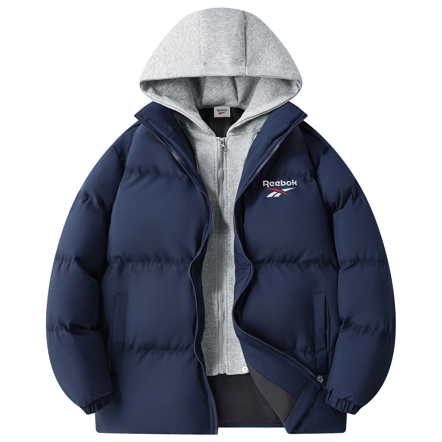 Пуховик Unisex с отстегивающимся капюшоном, утепленный флисом Reebok, темно синий
Пуховик Unisex с отстегивающимся капюшоном, утепленный флисом Reebok, темно синий