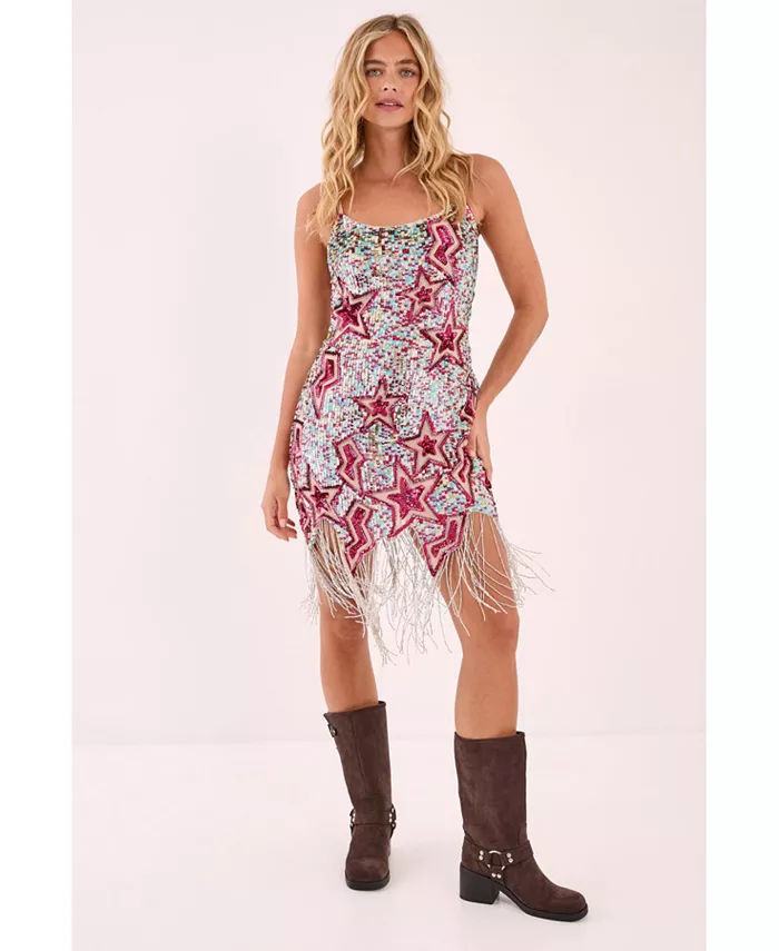 Женское мини-платье с кисточками и звездным декором Nasty Gal, синий
Женское мини-платье с кисточками и звездным декором Nasty Gal, синий