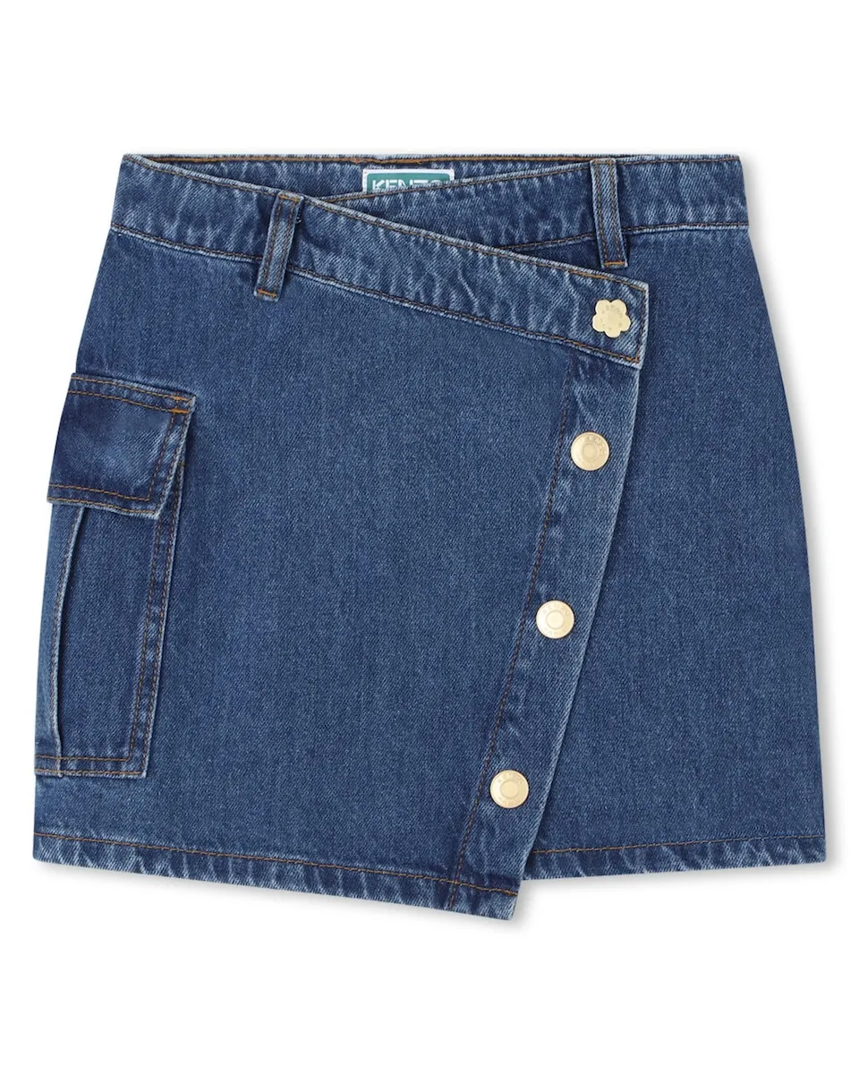 Детская джинсовая юбка с асимметричным кроем Kenzo Kids, синий
Детская джинсовая юбка с асимметричным кроем Kenzo Kids, синий
