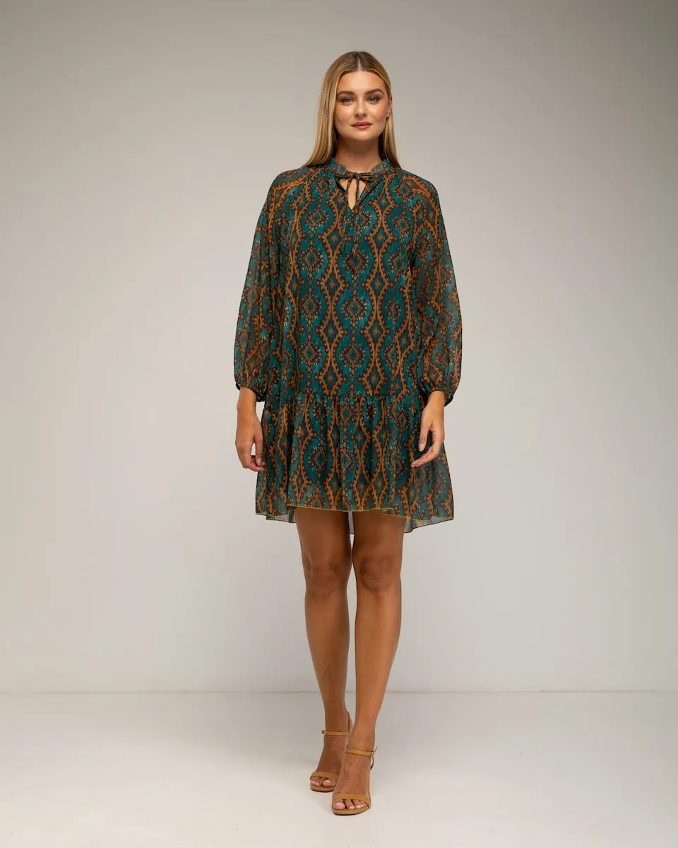 Платье с геометрическим принтом и расклешенным подолом Tantra, бирюзовый
Платье с геометрическим принтом и расклешенным подолом Tantra, бирюзовый