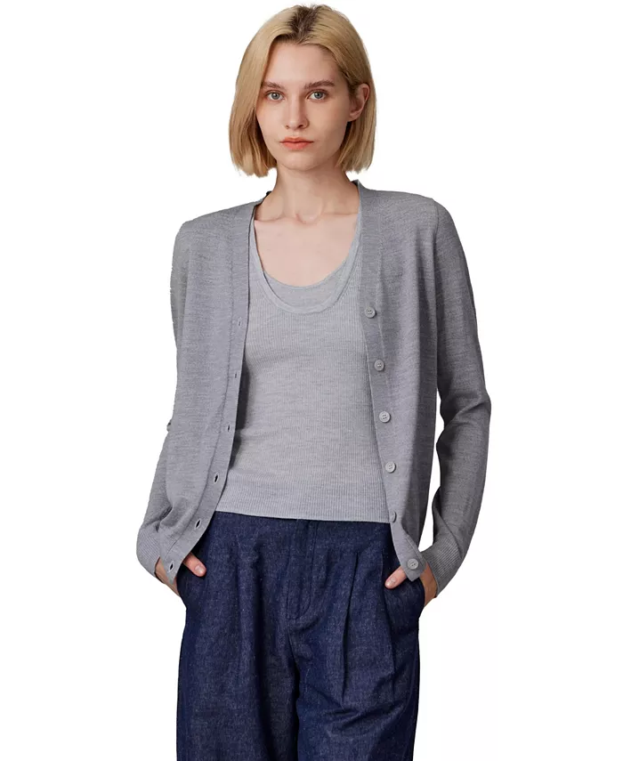 Женский лёгкий кардиган из 100% мериносовой шерсти | Ультрамягкие тонкие свитера, можно стирать в стиральной машине JENNIE LIU, серый
Женский лёгкий кардиган из 100% мериносовой шерсти | Ультрамягкие тонкие свитера, можно стирать в стиральной машине JENNIE LIU, серый