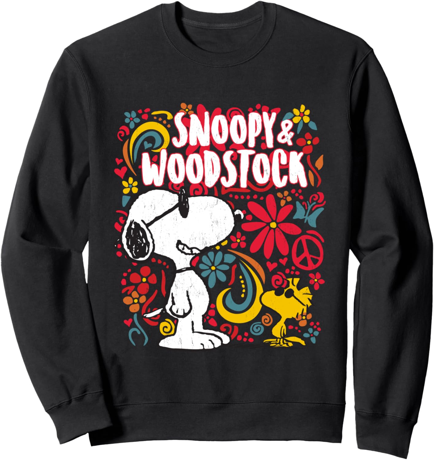 Толстовка с цветочным принтом «Peanuts» в стиле 70-х, с изображением Снупи и Вудстока, черная
Толстовка с цветочным принтом «Peanuts» в стиле 70-х, с изображением Снупи и Вудстока, черная