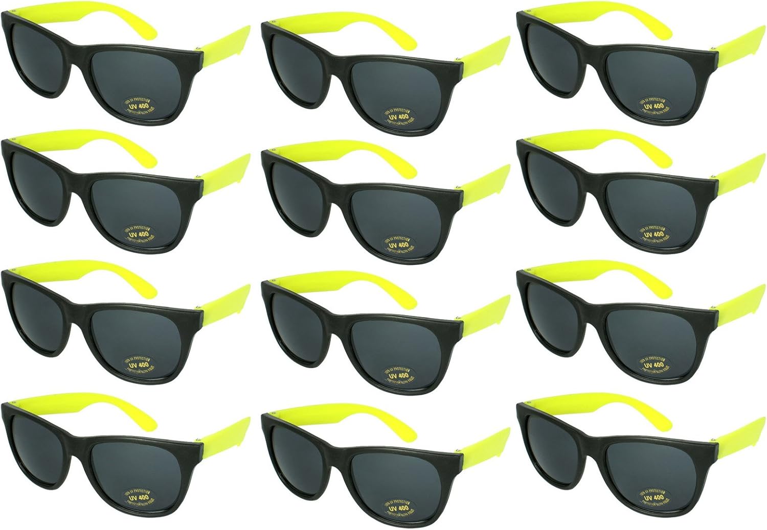 EDGEIWEAR, набор из 12 неоновых солнцезащитных очков в стиле 80-х для вечеринок, размеры для взрослых и детей, сертифицированы по стандарту CPSIA, не содержат свинца (Pb), Black Frame / Yellow Temple
EDGEIWEAR, набор из 12 неоновых солнцезащитных очков в стиле 80-х для вечеринок, размеры для взрослых и детей, сертифицированы по стандарту CPSIA, не содержат свинца (Pb), Black Frame / Yellow Temple