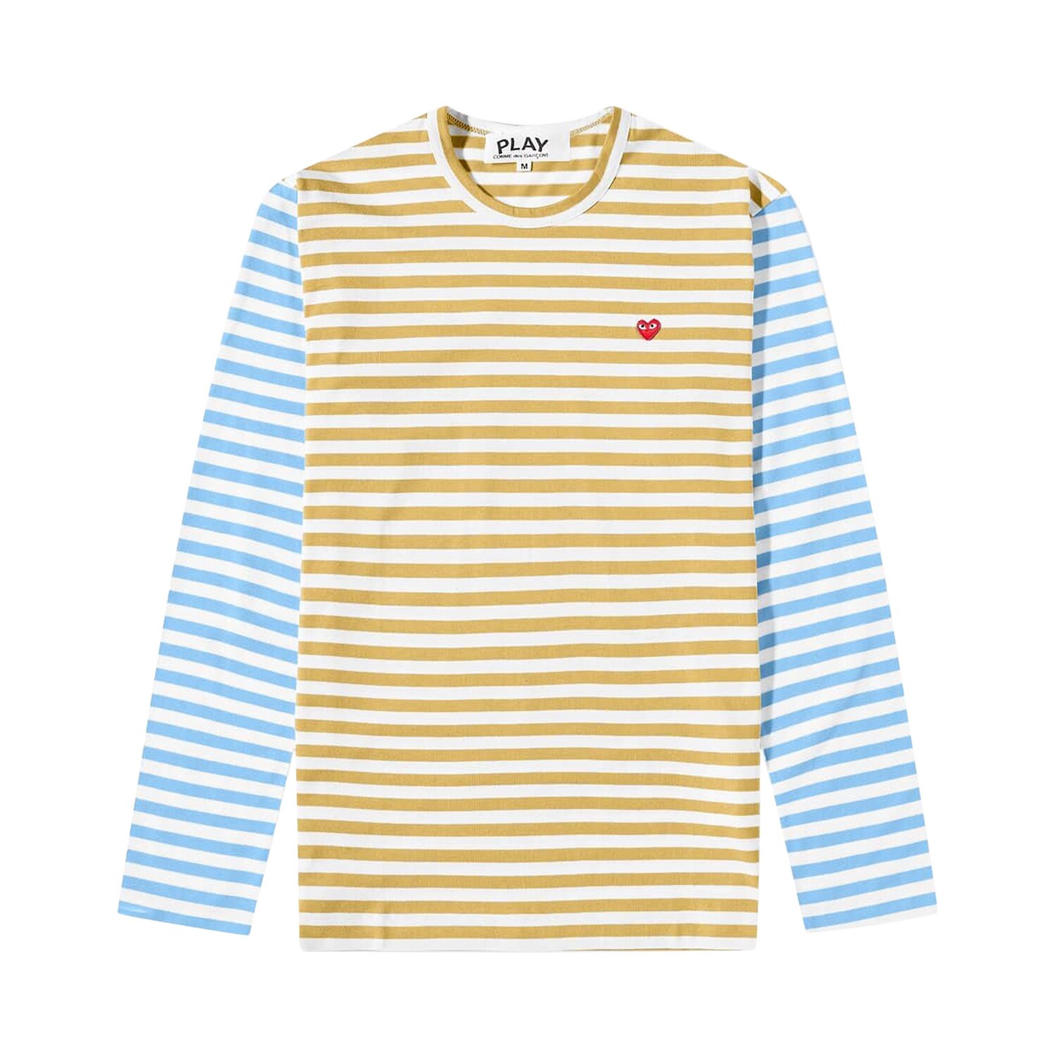 Двухцветная футболка с длинными рукавами Comme des Garçons PLAY Оливковый/Синий
Двухцветная футболка с длинными рукавами Comme des Garçons PLAY Оливковый/Синий