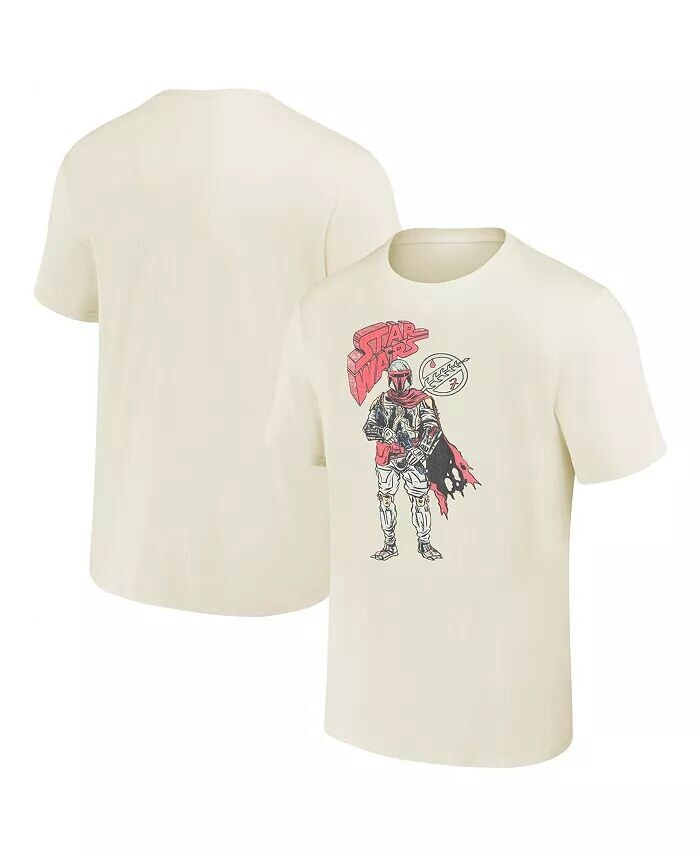 Мужская и женская кремовая футболка с рисунком Бобы Фетта из «Звездных войн» Mad Engine
Мужская и женская кремовая футболка с рисунком Бобы Фетта из «Звездных войн» Mad Engine