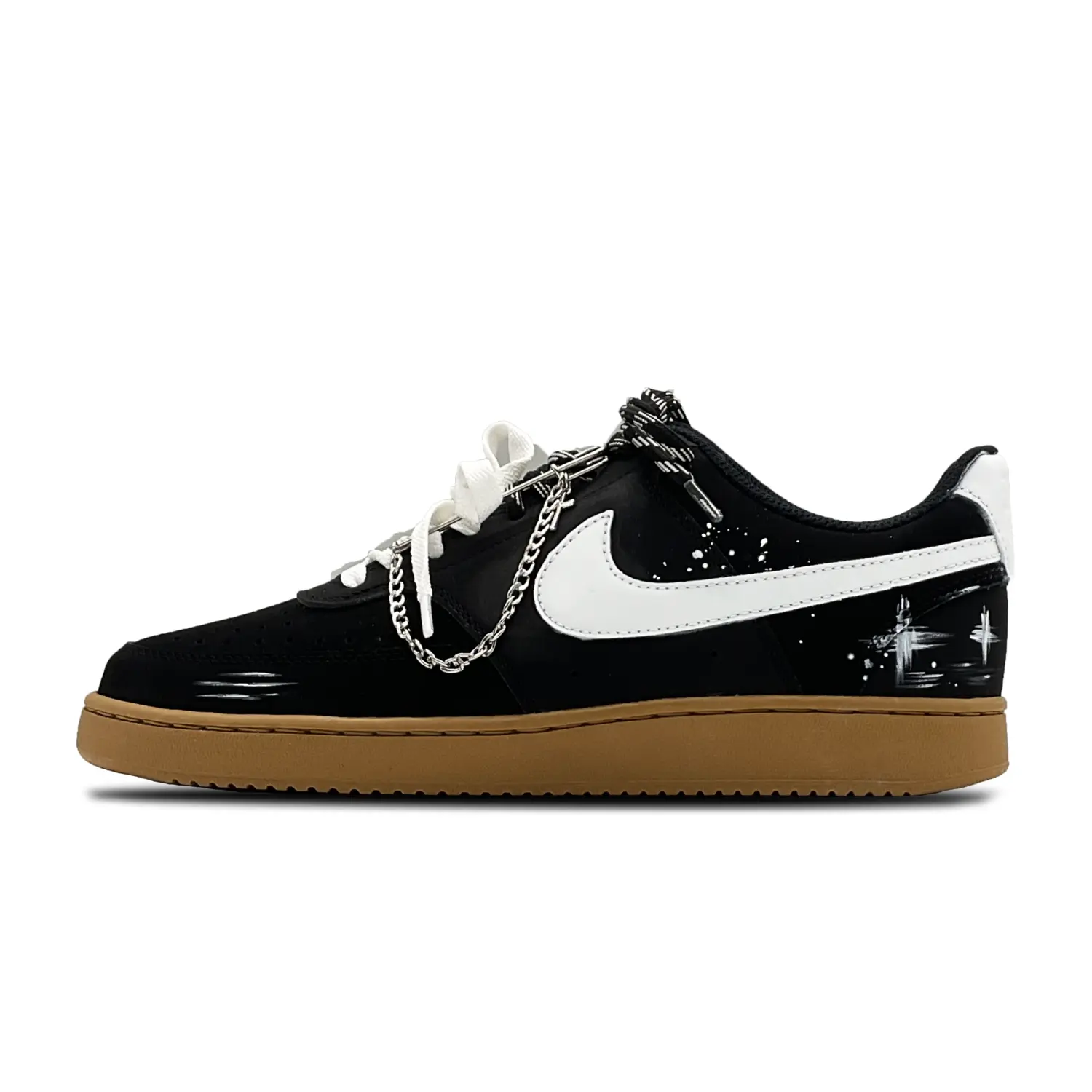 Court Vision 1 Chain Flame Coverage устойчивые к истиранию низкие скейтборд кроссовки мужские Nike, черный/белый
Court Vision 1 Chain Flame Coverage устойчивые к истиранию низкие скейтборд кроссовки мужские Nike, черный/белый
