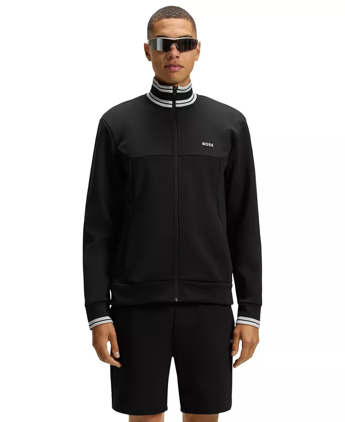 Мужская толстовка с молнией из хлопковой смеси Hugo Boss, черный
Мужская толстовка с молнией из хлопковой смеси Hugo Boss, черный