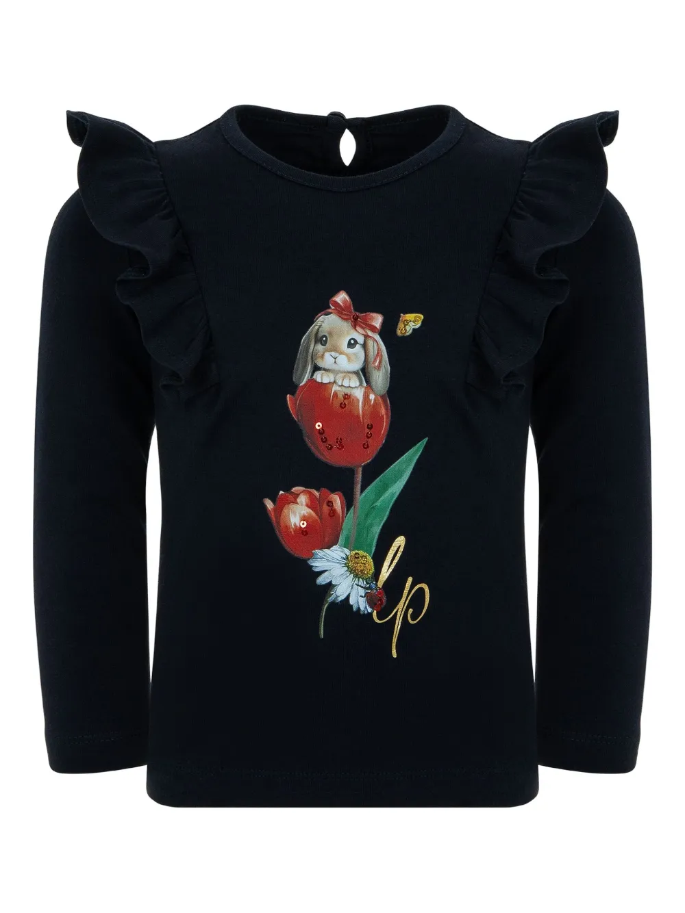 Топ с оборками и принтом Lapin House, черный
Топ с оборками и принтом Lapin House, черный