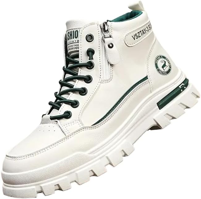 Мужские спортивные ботинки на щиколотку - повседневные и спортивные, белые с зелеными акцентами, прочный верх из ПУ и стелька из ЭВА, застежка-молния и шнуровка, идеально подходят для повседневной одежды - на все сезоны, кроссовки Clolinde
Мужские спортивные ботинки на щиколотку - повседневные и спортивные, белые с зелеными акцентами, прочный верх из ПУ и стелька из ЭВА, застежка-молния и шнуровка, идеально подходят для повседневной одежды - на все сезоны, кроссовки Clolinde
