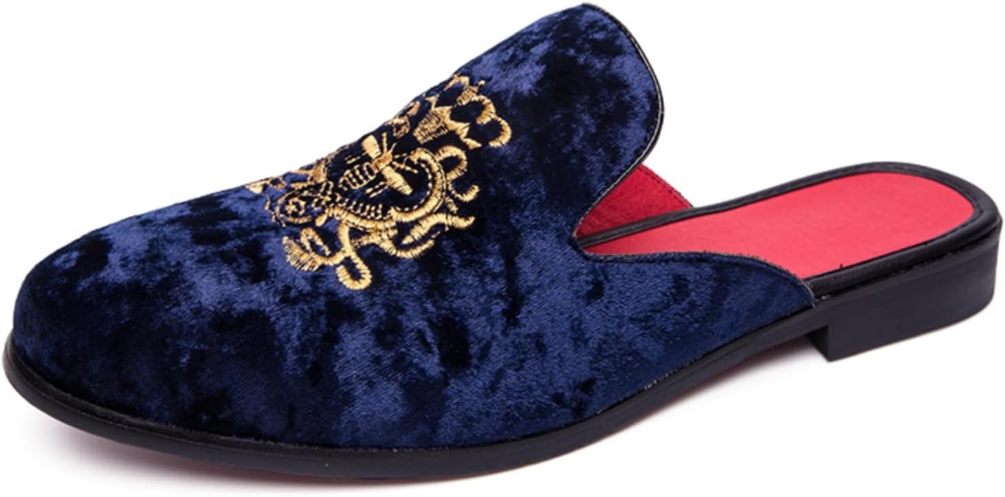Мужские модные бархатные вышитые шлепанцы без задника, мюли для курения, дышащие, нескользящие, повседневные туфли, роскошные обувь для торжеств, свадеб, вечеринок и выпускных Qwuieoin, синий
Мужские модные бархатные вышитые шлепанцы без задника, мюли для курения, дышащие, нескользящие, повседневные туфли, роскошные обувь для торжеств, свадеб, вечеринок и выпускных Qwuieoin, синий