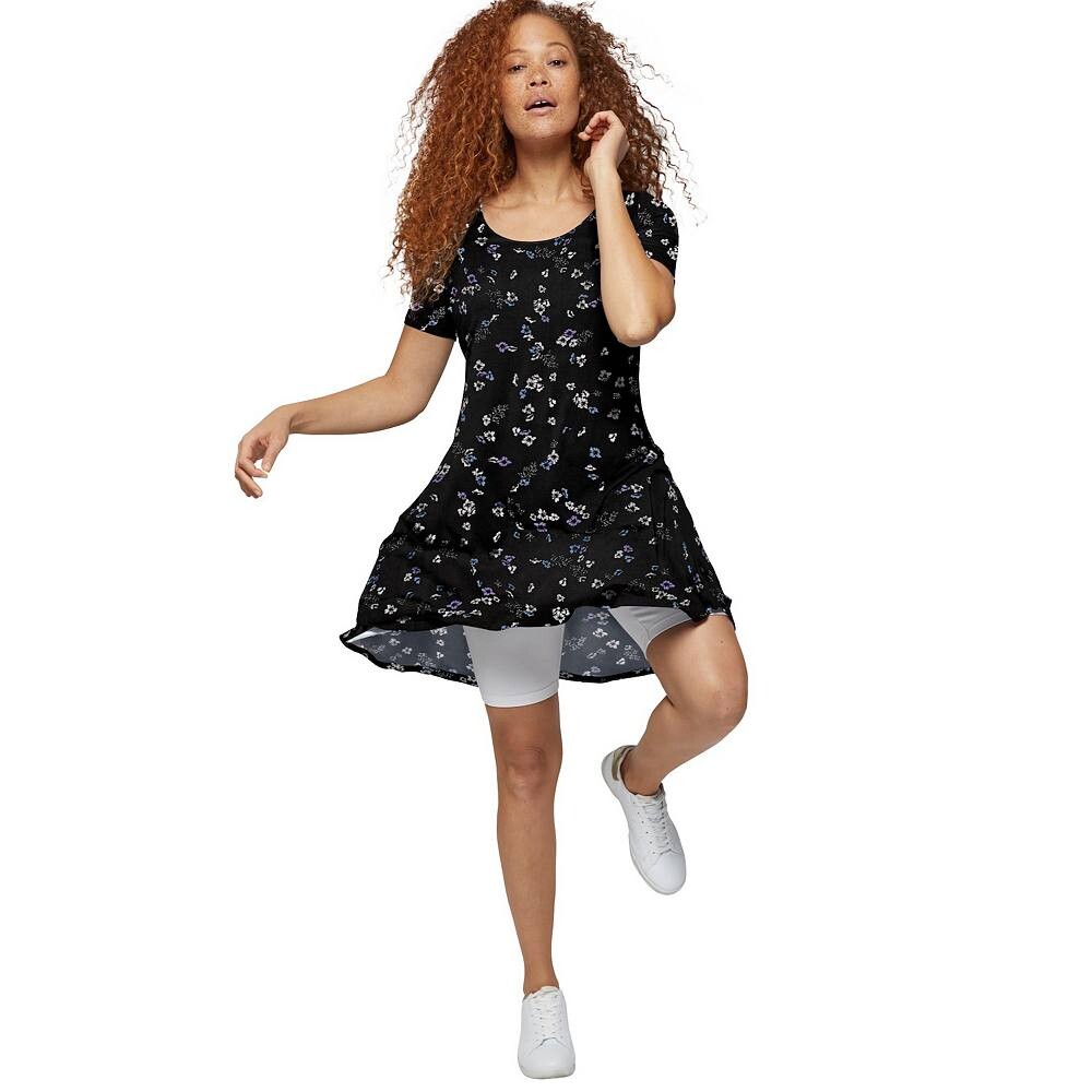 Ellos женское трикотажное платье трапециевидного силуэта больших размеров с короткими рукавами, цвет Black Floral
Ellos женское трикотажное платье трапециевидного силуэта больших размеров с короткими рукавами, цвет Black Floral