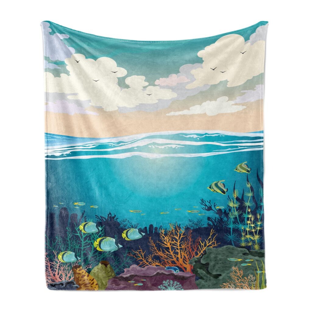 ABAKUHAUS Deep Sea Мягкое фланелевое флисовое одеяло, водная природа, нежные кучевые облака и иллюстрация подводной фауны, 175 x 230 см, морской синий и разноцветный
ABAKUHAUS Deep Sea Мягкое фланелевое флисовое одеяло, водная природа, нежные кучевые облака и иллюстрация подводной фауны, 175 x 230 см, морской синий и разноцветный