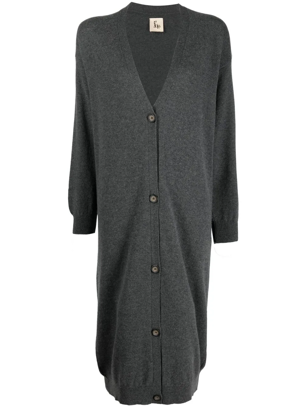 Кашемировое пальто-кардиган с V-образным вырезом PAULA, серый 
Кашемировое пальто-кардиган с V-образным вырезом PAULA, серый