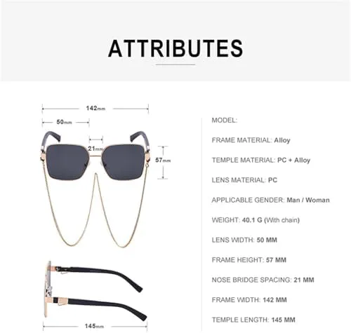 Солнцезащитные очки большого размера с цепочкой 2027 года для женщин, винтажные солнцезащитные очки в металлической оправе, панк-очки MTZJH, C4 Red Gray Pink
Солнцезащитные очки большого размера с цепочкой 2027 года для женщин, винтажные солнцезащитные очки в металлической оправе, панк-очки MTZJH, C4 Red Gray Pink