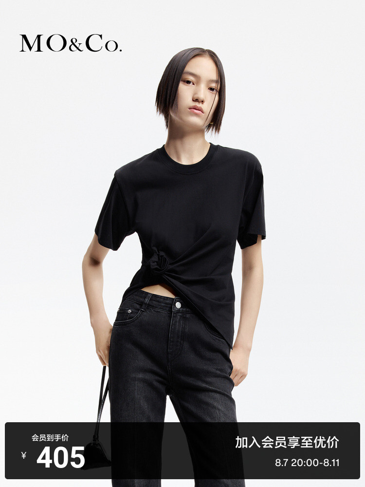 Футболка Moco с короткими рукавами и цветком, черный
Футболка Moco с короткими рукавами и цветком, черный