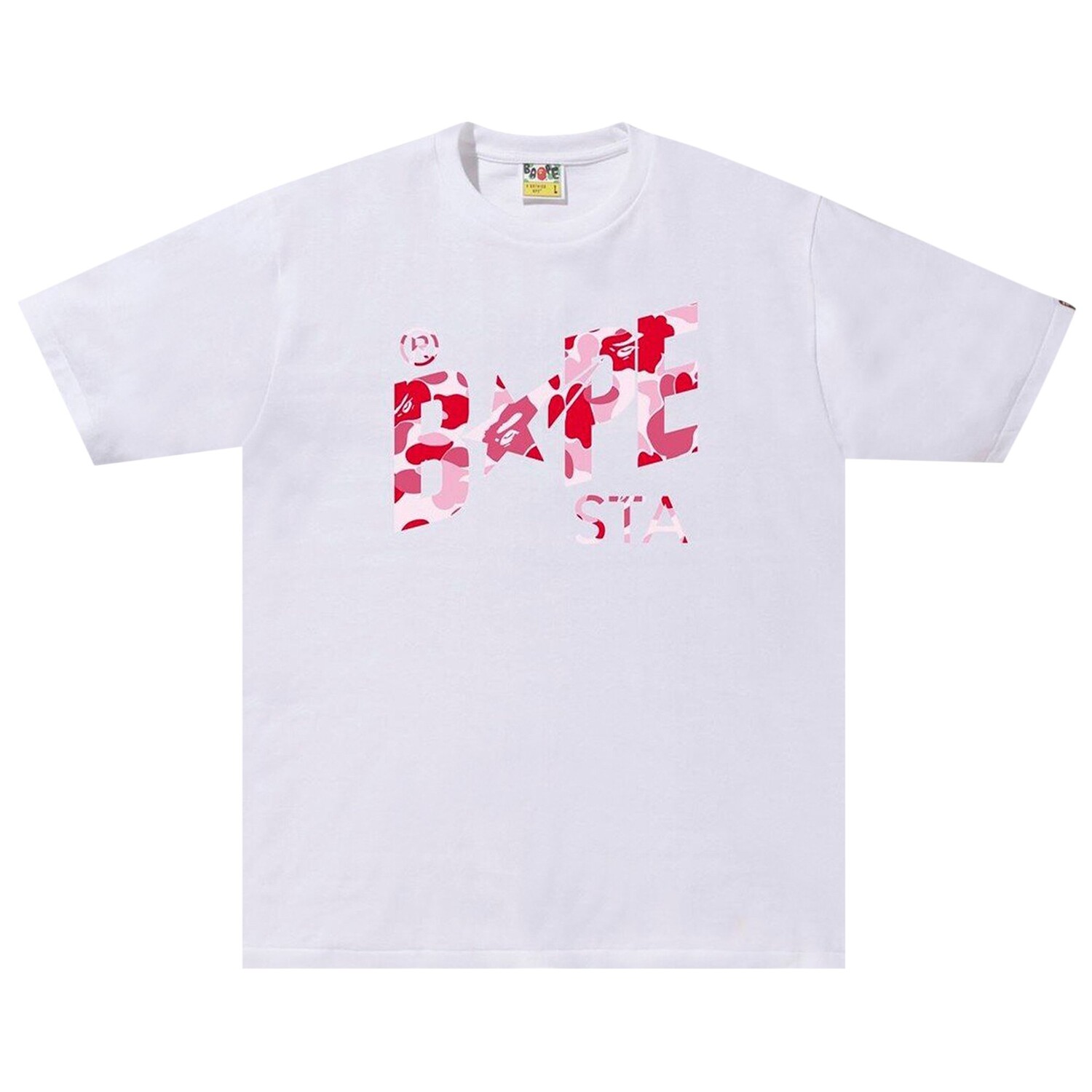 Футболка с логотипом BAPE ABC Camo Sta, цвет Белый/Розовый
Футболка с логотипом BAPE ABC Camo Sta, цвет Белый/Розовый