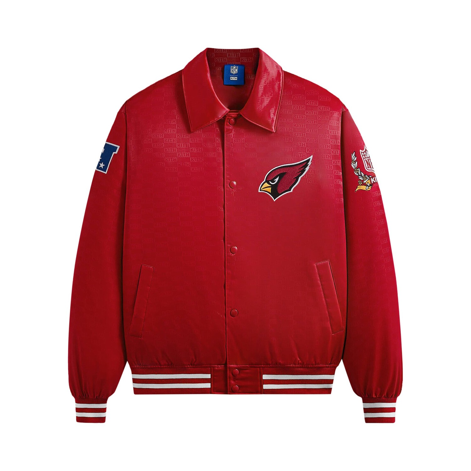 Kith For The NFL: атласный бомбер Cardinals Модифицированный
Kith For The NFL: атласный бомбер Cardinals Модифицированный