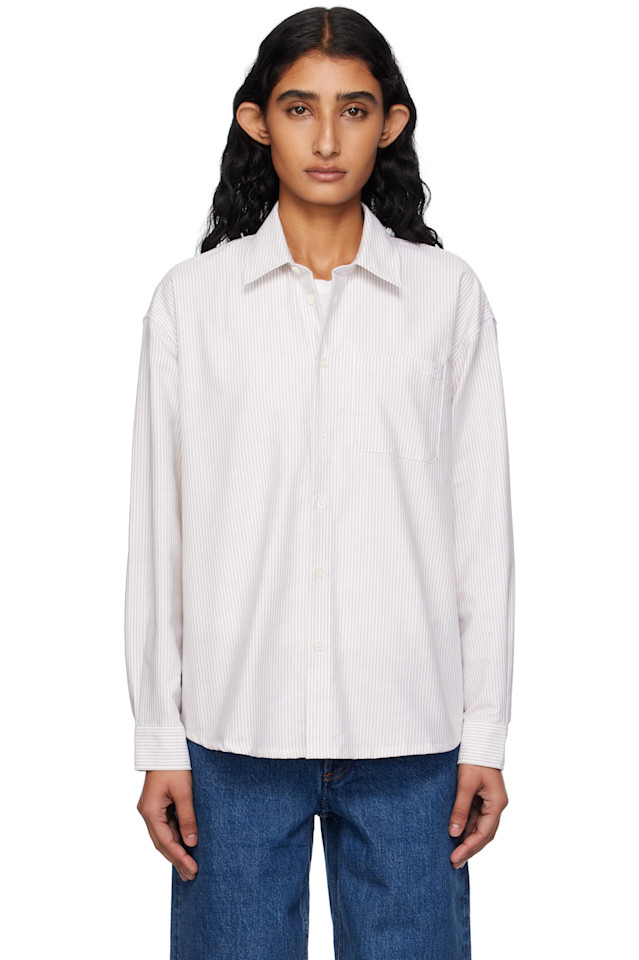 Бойфренд рубашка с логотипом A.P.C., бежевый 
Бойфренд рубашка с логотипом A.P.C., бежевый