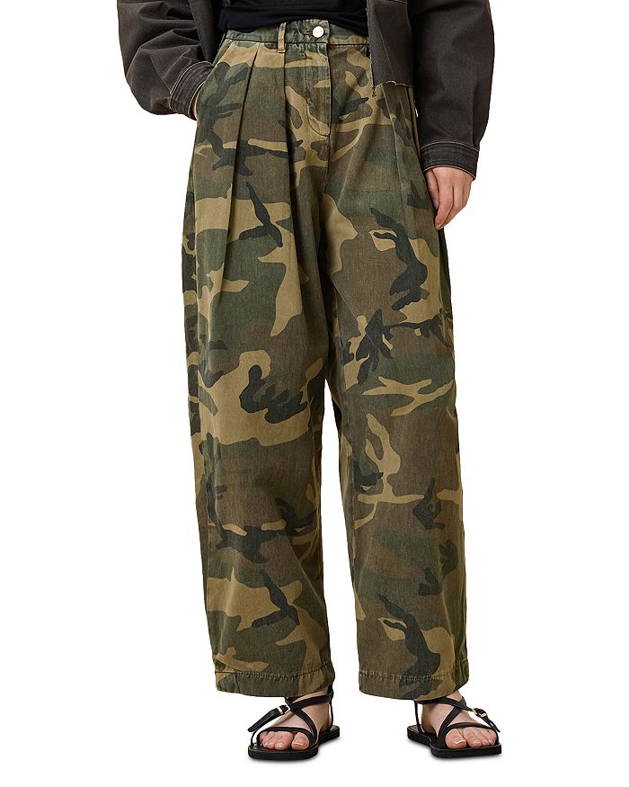 Брюки Becca с камуфляжным принтом и клешёй от бедра ALLSAINTS, зеленый 
Брюки Becca с камуфляжным принтом и клешёй от бедра ALLSAINTS, зеленый