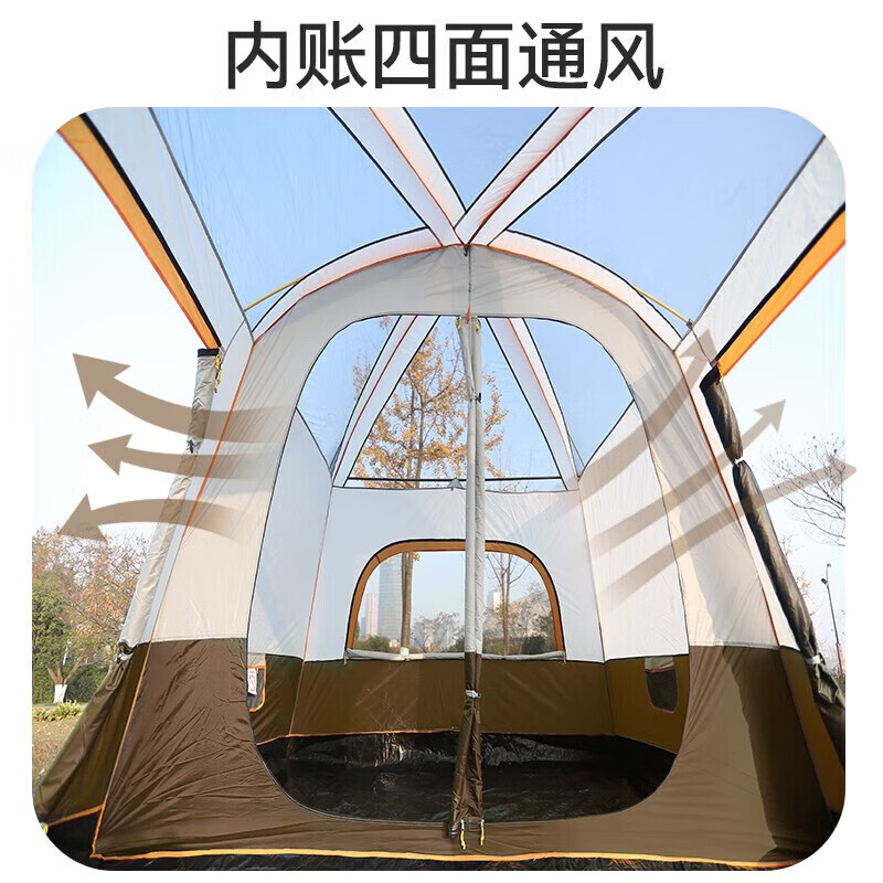 Палатка Arctic Wolf (BeiJiLang) для семейного кемпинга на открытом воздухе, портативная защита от солнца и непромокаемая многоместная палатка для большого пространства, двухслойная, две комнаты, один зал, кофе
Палатка Arctic Wolf (BeiJiLang) для семейного кемпинга на открытом воздухе, портативная защита от солнца и непромокаемая многоместная палатка для большого пространства, двухслойная, две комнаты, один зал, кофе