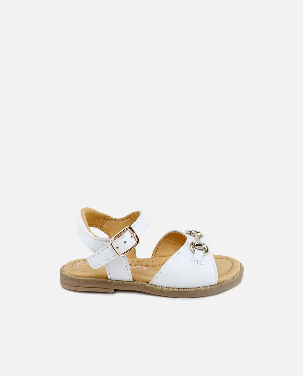 Кожаные босоножки для девочки с металлической отделкой Eli 1957, белый
Кожаные босоножки для девочки с металлической отделкой Eli 1957, белый