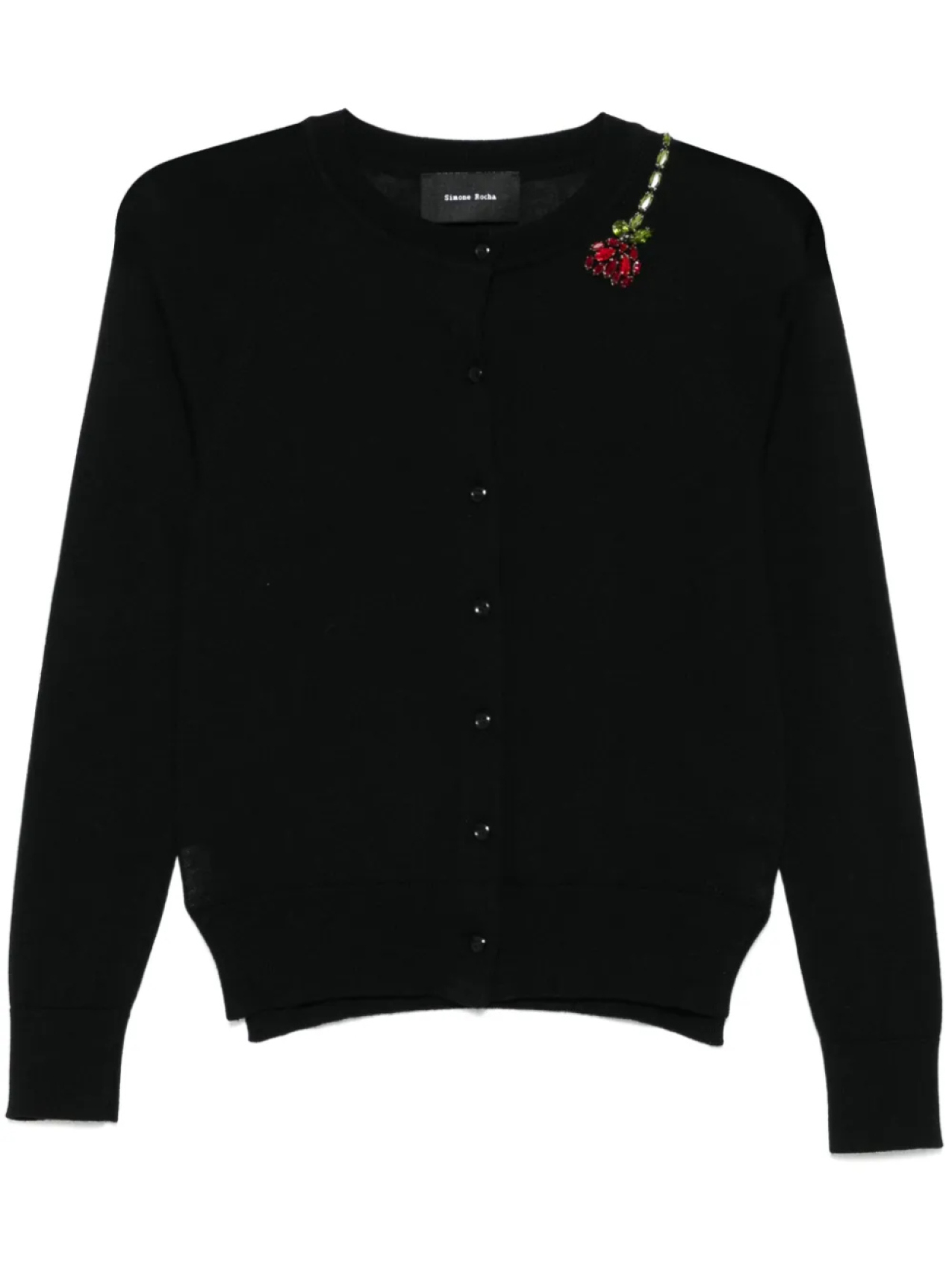 Simone Rocha кардиган с цветочной аппликацией, черный
Simone Rocha кардиган с цветочной аппликацией, черный