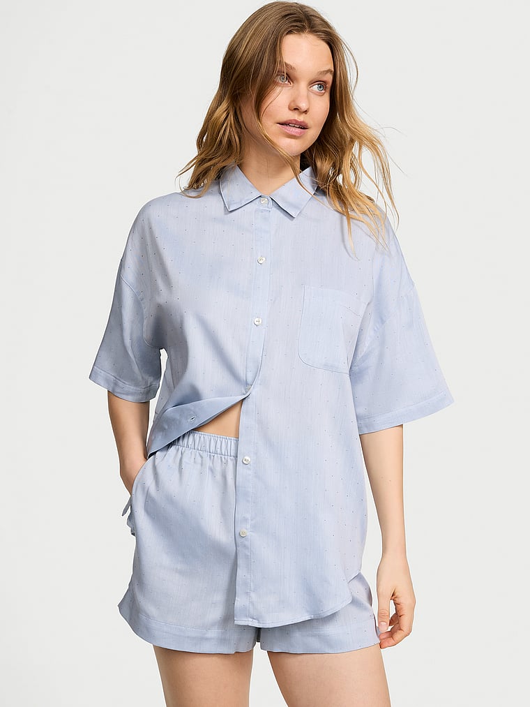 Короткий пижамный комплект из модала и хлопка Victoria'S Secret, jupiter herringbone
Короткий пижамный комплект из модала и хлопка Victoria'S Secret, jupiter herringbone