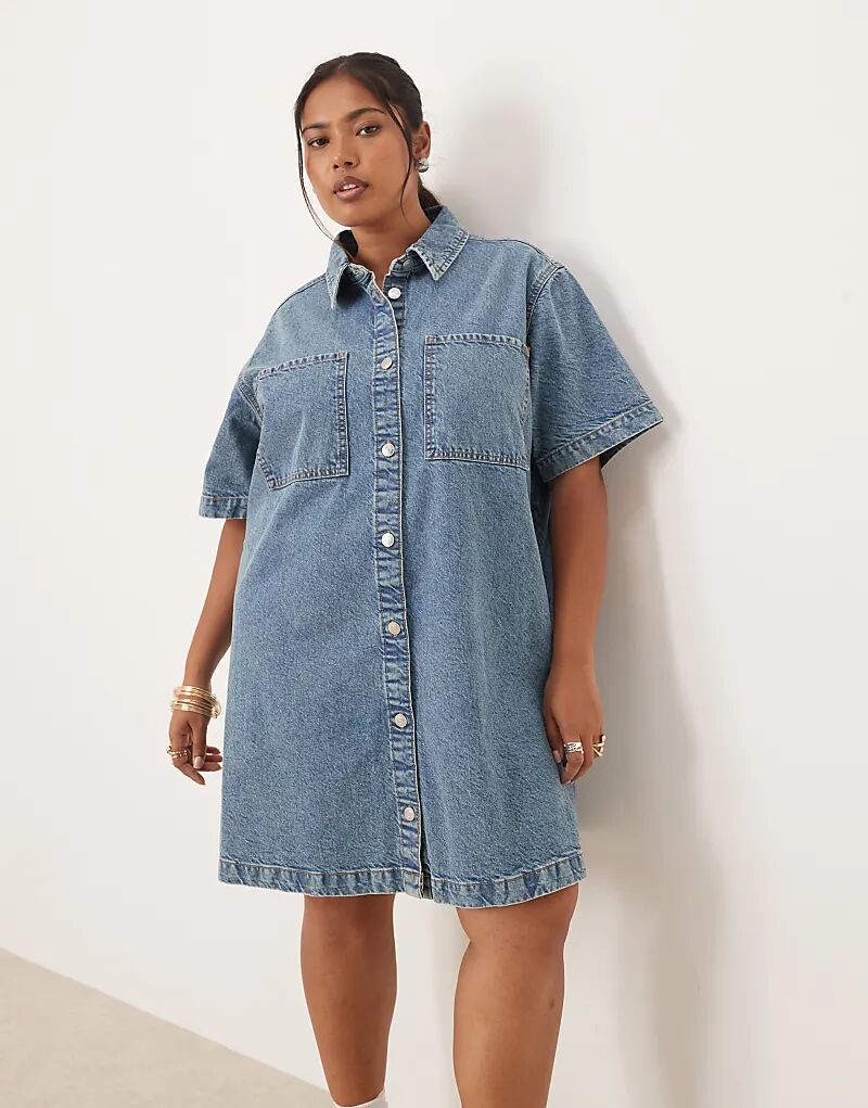 Платье-рубашка из денима ASOS DESIGN Curve с короткими рукавами, средне-синего цвета, с карманами
Платье-рубашка из денима ASOS DESIGN Curve с короткими рукавами, средне-синего цвета, с карманами