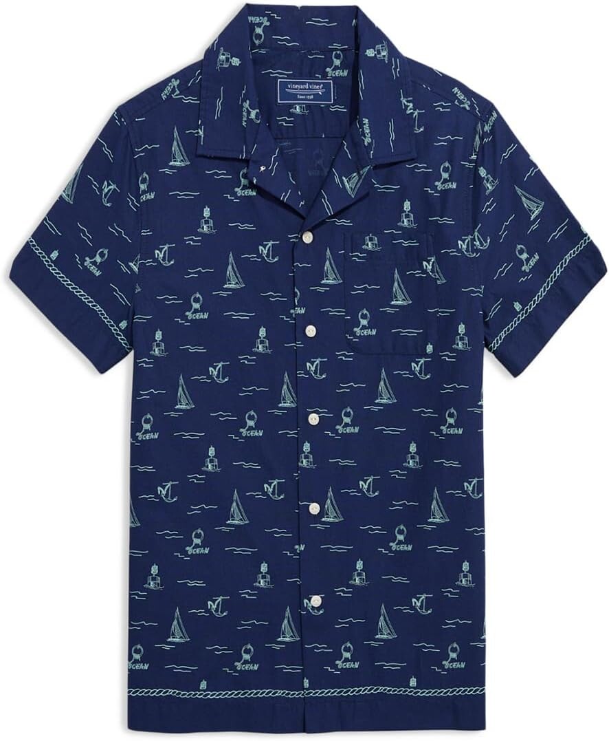 Рубашка Vineyard Vines Boys Short Sleeves Cabana Shirt, цвет Sea Icons Border Chappy- Nautical Navy
Рубашка Vineyard Vines Boys Short Sleeves Cabana Shirt, цвет Sea Icons Border Chappy- Nautical Navy