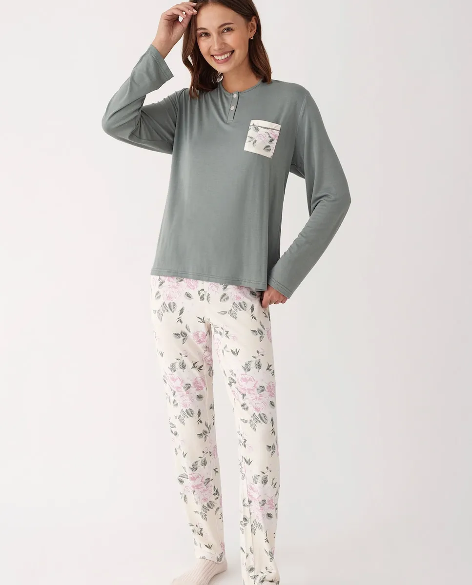 Пижама с длинными рукавами из модала Promise, бледно-зеленый
Пижама с длинными рукавами из модала Promise, бледно-зеленый