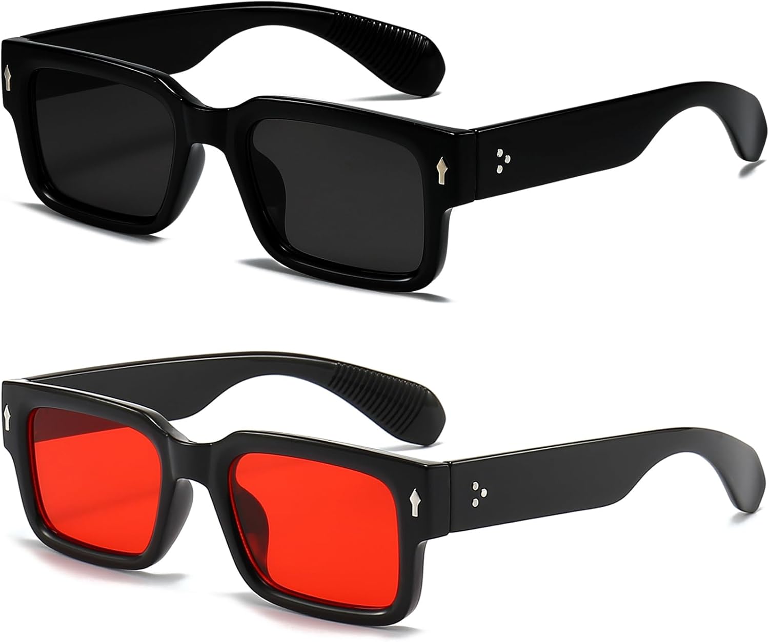 Солнцезащитные очки EYLRIM в квадратной оправе для женщин и мужчин, модные массивные прямоугольные солнцезащитные очки черного цвета с защитой от УФ-излучения UV400, 2 Pack (Black/Grey+black/Red)
Солнцезащитные очки EYLRIM в квадратной оправе для женщин и мужчин, модные массивные прямоугольные солнцезащитные очки черного цвета с защитой от УФ-излучения UV400, 2 Pack (Black/Grey+black/Red)